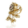 GOLD PLATED HASTHAM WHITE RED KUNDAN RING