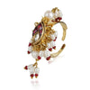 GOLD PLATED HASTHAM RED WHITE KUNDAN RING