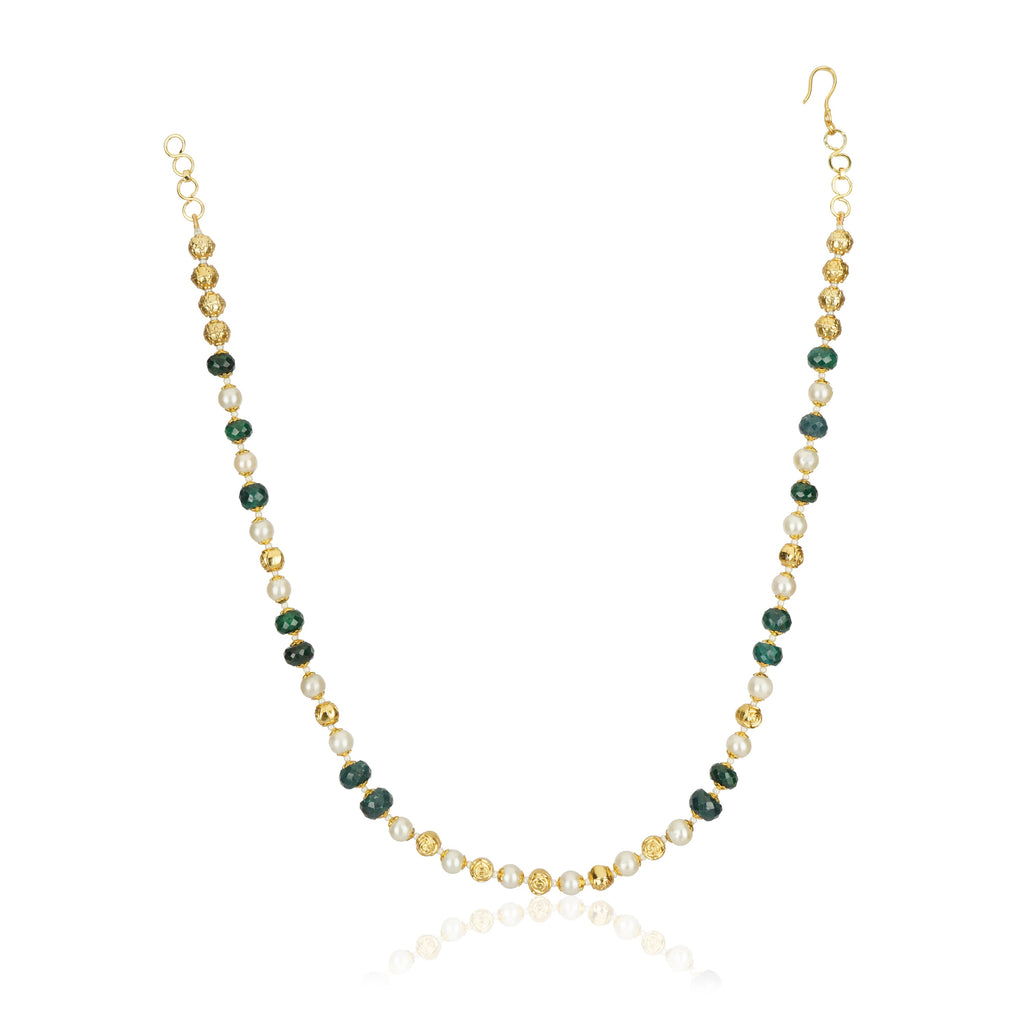 Dor Gold Plated  Green Onyx Pearl String Set