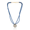 Gold Plated Celestial Blue Onyx Round Necklace Set.