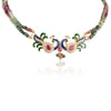 Gold Plated Celestial Tourmaline Peacock Choker Set