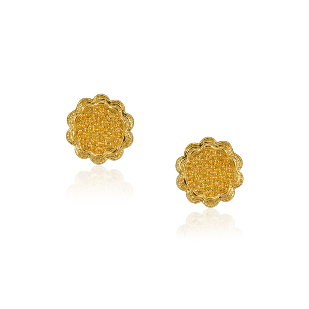Sterling Silver 92.5 Gold Plated Blossom Stud Earrings
