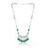 Silver Plated Celestial Zircon Green Onyx Necklace Set