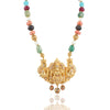 Gold Plated Sankranti Temple Laxmi Navrattan Necklace Set