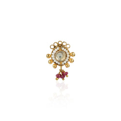 Gold Plated Ruby Kundan Nosepin