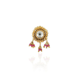 Gold Plated Kundan Ruby Nosepin