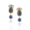 Gold Plated Taraash  Lapis Zircon Necklace Set