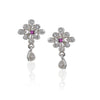 Silver Plated Valentine Grey Pearl Necklace Set