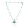 Silver Plated Valentine Green Necklace Set