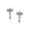 Silver Plated Valentine Green Necklace Set