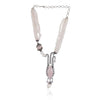 Silver Plated Valentine Pink Zircon Necklace Set