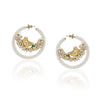 Gold Plated Kundala Bird White Chandbali Earrings