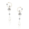 Silver Plated Kundala Baroque Zircon Bali Earrings