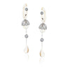 Silver Plated Kundala Baroque Zircon Bali Earrings