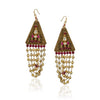 Gold Plated Kundala Kundan Tassel Earrings