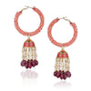 Gold Plated Kundala Pink Jhumki Earrings