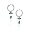 Silver Plated Kundala Blue Zircon Chandelier Earrings