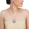 Basant Silver Plated Zircon Ruby Pearl Necklace Set