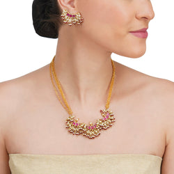 Basant Gold Plated Kundan Necklace Set