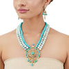 Gold Plated Poorak Turquoise Kundan Necklace Set