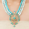 Gold Plated Poorak Turquoise Kundan Necklace Set