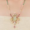 Gold Plated Ratnahaar Carved Fluorite Ruby Necklace