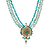 Gold Plated Poorak Turquoise Kundan Necklace Set