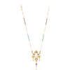 Gold Plated Ratnahaar Carved Fluorite Ruby Necklace