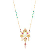 Gold Plated Ratnahaar Carved Fluorite Ruby Necklace