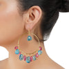 Gold Plated Balan Tourmaline Blue Hoops