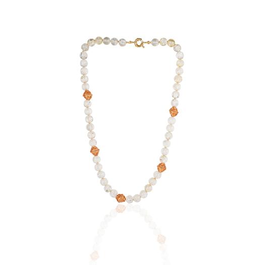 Gold Plated Dor Crystal Gold Ball Necklace Set
