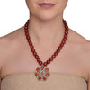 SILVER PLATED MONSOON ORANGE ZIRCON NECKLACE