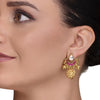 GOLD PLATED MONSOON RED KUNDAN EARRINGS
