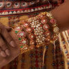 Mandawa Red Green  Kundan Flower Bangle