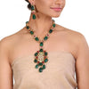 GOLD PLATED SHRUTIPAT GREEN & RED KUNDAN NECKLACE SET