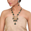 GOLD PLATED SHRUTIPAT GREEN KUNDAN NECKLACE SET