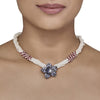 Flower Pearl  Zircon Necklace