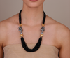 KUNDAN OXIDISED BLACK GARNET STRING
