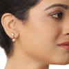 GOLD PLATED PURNA WHTE LOTUS KUNDAN PENDANT NECKLACE SET