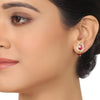GOLD PLATED PURNA RED LOTUS KUNDAN CHOKER NECKLACE SET