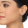 SILVER PLATED PURNA PURPLE GREEN VICTORIAN NECKLACE SET