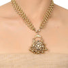 GOLD PLATED PURNA WHITE KUNDAN NECKLACE SET