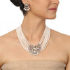 SILVER PLATED PURNA WHITE KUNDAN NECKLACE SET