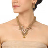 GOLD PLATED PURNA GOLD KUNDAN NECKLACE SET
