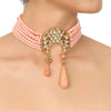 PINK CORAL KUNDAN CHOKER SET