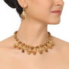 GOLD PLATED PURNA BROWN NECKLACE SET