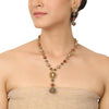 GOLD PLATED PURNA ORANGE NECKLACE SET