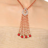 GOLD PLATED PURNA CORAL ZIRCON NECKLACE SET