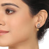 SILVER & GOLD PLATED PURNA CITRINE ZIRCON NECKLACE SET