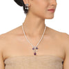 SILVER PLATED PURNA WHITE ZIRCON NECKLACE SET